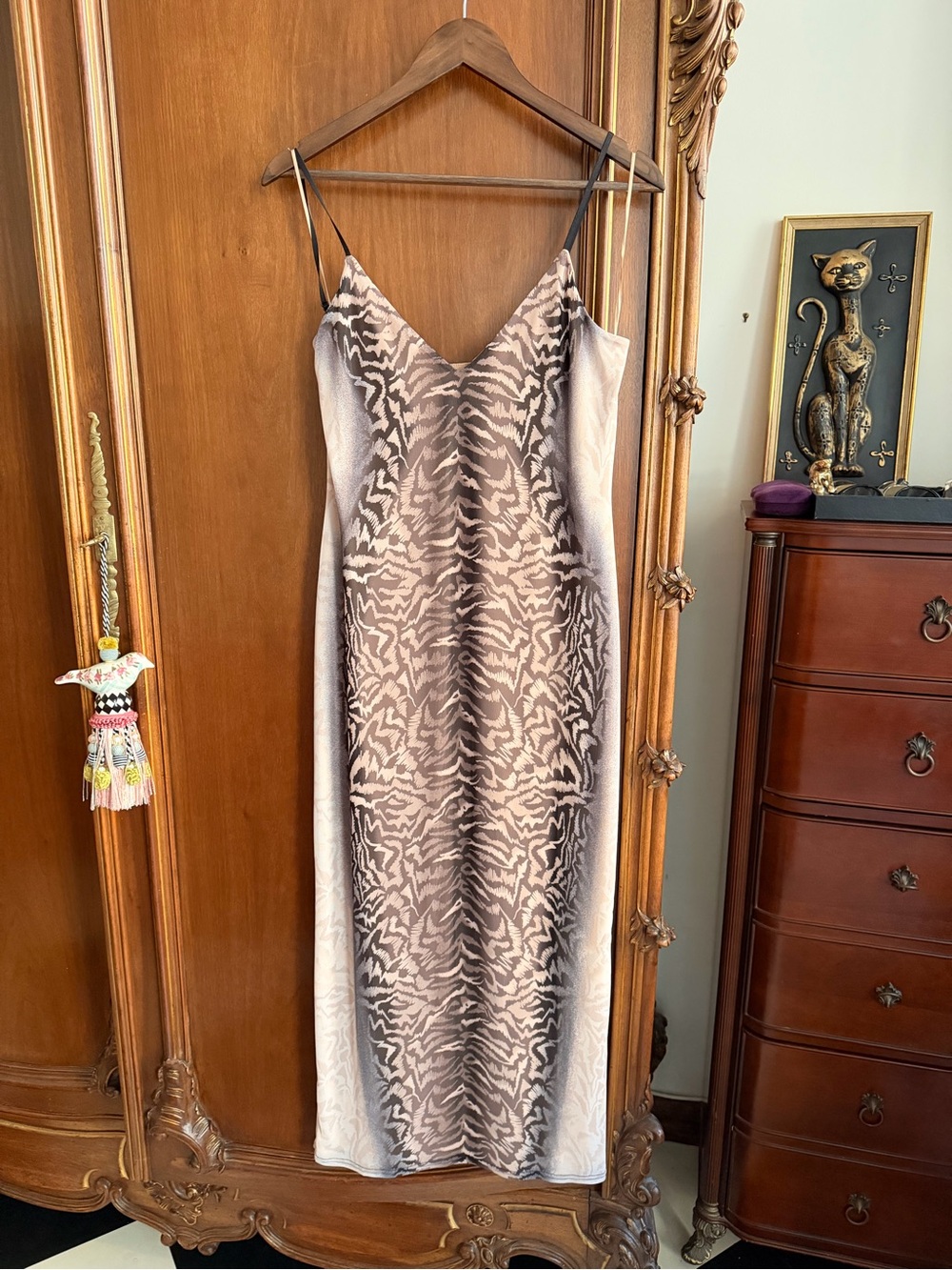 AFRM Tiger Animal Print Sexy Midi Dress Sz Extra Large NEW